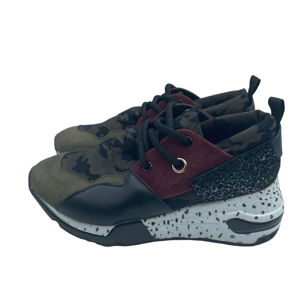 Steve Madden Cliff Olive Multi Color Green Camo Rebooted Sneaker Womens Size 5.5